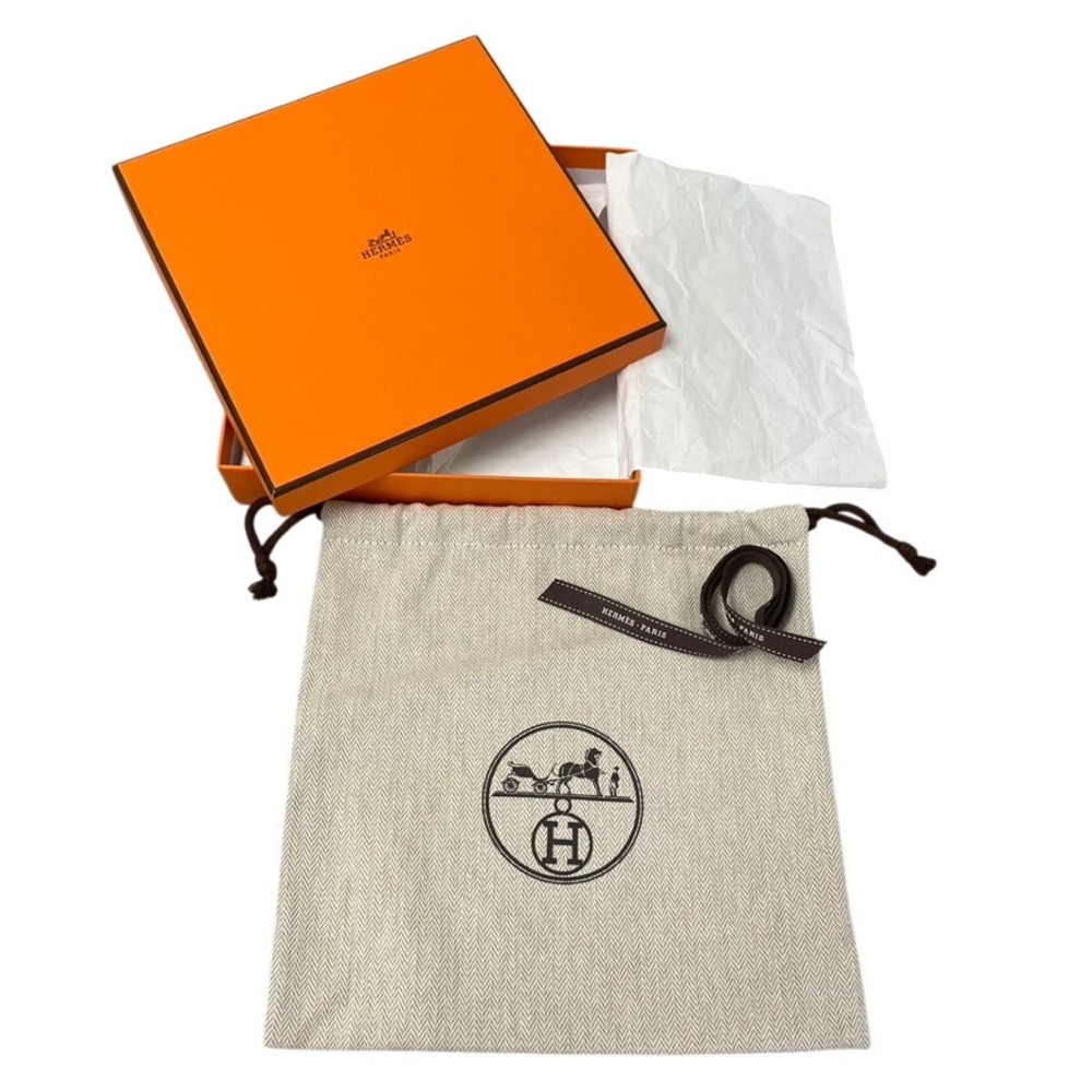 Hermes Packaging Set Box Dust Bag Ribbon Orange Beige Authentic 7.5x7.5x1.5